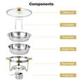 thumbnail image 5 of Garvee Chafing Dishes for Buffet, 5QT Buffet Servers and Warmers Set of 2/4, Round Chafing Dishes with Glass Lid, Stainless Steel Food Warmers for Parties, Catering Supplies for Wedding, Banquet, 5 of 6