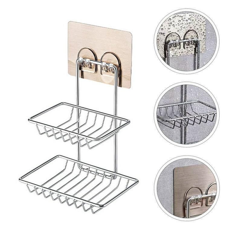 ANTONA Wall Mounted Double Layer soap Dish Holder Stainless Steel