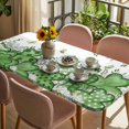 thumbnail image 3 of St. Patrick's Table Cloths for 5 Foot Rectangle Tables, Luck Shamrock Eucalyptus Leaves Flowers Plants Patio Waterproof Elastic Fitted Tablecloths, Washable Rectangular Table Cover for Camping, 3 of 8