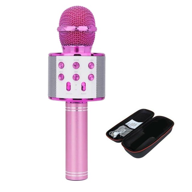 WS858 Micrófono de Karaoke Inalámbrico Bluetooth Grabación de Canto Entrevistas o Kids Home KTV Party Micrófono de Mano Vogacara EL2224-01B