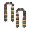 thumbnail image 2 of Zufioo Mardi Gras4 Print Graduation Shawl Ribbon, Graduation Ribbon for Male and Female Graduates-Flattened, 2 of 7