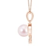 thumbnail image 2 of ANGARA Japanese Akoya Cultured Pearl and Diamond Swirl Pendant in 14K Rose Gold for Women | June Birthstone, Birthday, Anniversary, Jewelry Gift for Women | Pearl Necklace, 2 of 5
