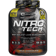 Muscletech Nitro Tech Whey Isolate Protein Powder, Milk Chocolate, 30g Protein, 3.97lb, 63.52oz