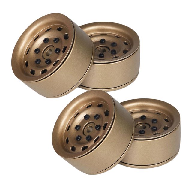 de rueda de 1,9 pulgadas, de 4 piezas de aluminio CNC resistente para 1:10 RC Crawler -4 Axial SCX10 D90 D110 Bronce CUTICAT Llantas de rueda de coche RC