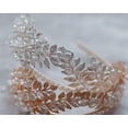 thumbnail image 3 of Bridal Crystal Leaf Vine Tiara Crown Gold Leaf Headband Wedding Headpiece Bridesmaid Prom Festival Hair Accessories for Women and Girls (Silver), 3 of 6