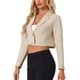 thumbnail image 4 of BLAZER CORTO DE NEGOCIOS PARA MUJERES CON MANGAS LARGAS Y DELANTERO ABIERTA, CON SOLAPA EN V, TALLA L, COLOR ALBARICOQUE, 4 of 6