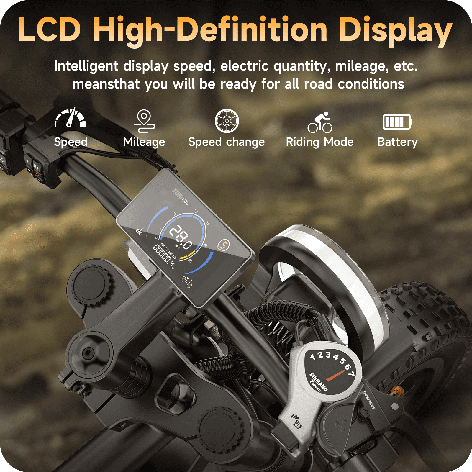 Dual Motor Electric Bike for Adults, 20" Fat Tires Ebike, Dirt Mountain Bike, 48V 15Ah E-bike for Men, UL2849, Black