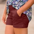 thumbnail image 2 of CAIVO Women Casual Loose Fit Wide Leg Cropped Summer Breathable Blend Elastic Waist Comfortable Shorts For Ladies Simple Outdoor Work Solid Color Bottoms, 2 of 8