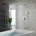 thumbnail image 2 of Boyel Living 10 in Shower System Wall Mount 3-Functions Square Shower Faucet Set with Handheld Spray,Chrome, 2 of 10