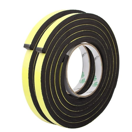 2pcs 12mm x 8mm Single Sided Self Adhesive Shockproof Sponge Foam Tape 2M Length