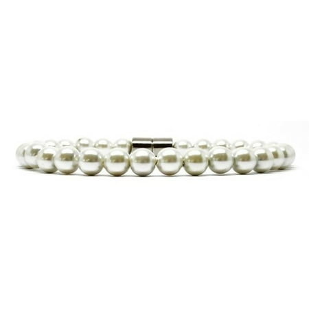 - Nobility Pearls - Pearl Coated Hematite Magnetic Therapy Necklace
