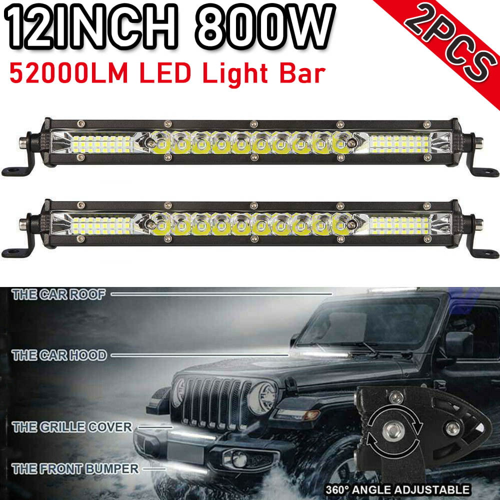 72W 12" INCH LED WORK LIGHT BAR COMBO OFFROAD FOR FORD BUMPER BOAT 4X4 ATV 