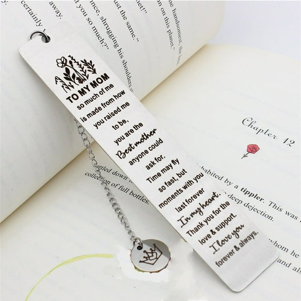 Set de regalo para mamá, marcapáginas de acero inoxidable, set de regalo de Navidad para mamá, set de marcapáginas, marcapáginas de acero inoxidable, set de regalo para mamá, marcapáginas de