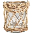 thumbnail image 6 of DecMode Clear Glass Handmade Decorative Candle Lantern with Brown Rattan Woven Exterior and Twisted Handle, 6 of 7