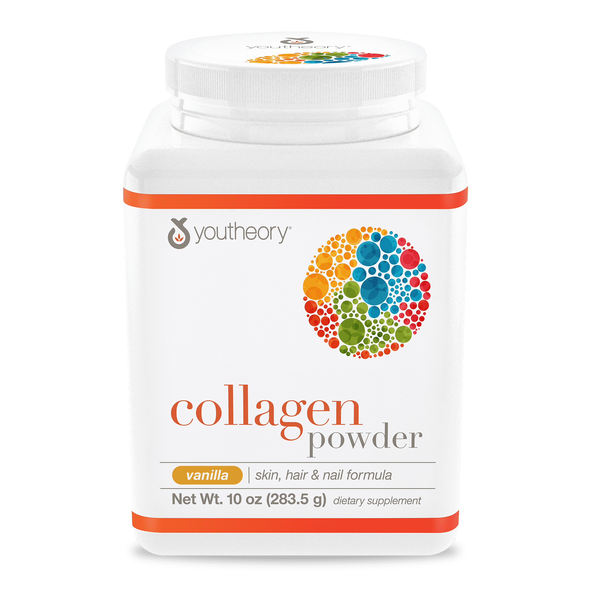 Youtheory Collagen Powder with Vitamin C and Biotin, Vanilla, 10 oz