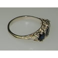 thumbnail image 4 of LBG British Made VINTAGE style Solid 10K White Gold Natural Sapphire Trilogy Ring, 4 of 6