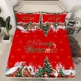thumbnail image 2 of jejeloiu Christmas Theme Full Size Sheets,Santa Claus Bed Sheets,Kawaii Snowflake Snowman Sheet Sets For Teens,Microfiber Bedroom Decor,4-Piece, 2 of 7