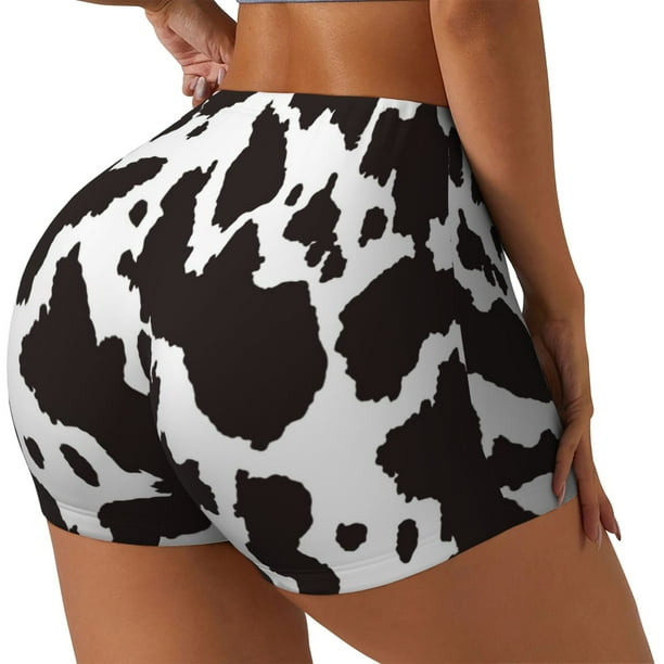 Fotbe Cow Skin 2 Shorts Sin Costuras – Shorts Deportivos de Cintura Alta para Mujer, Elásticos para Gimnasio, Yoga, Running o Ciclismo-Large