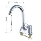 thumbnail image 2 of Grifo de Lavabo de Baño de Doble Agujero Rotatorio 360° Grifo de Lavabo de Agua Fría y Caliente, 2 of 9