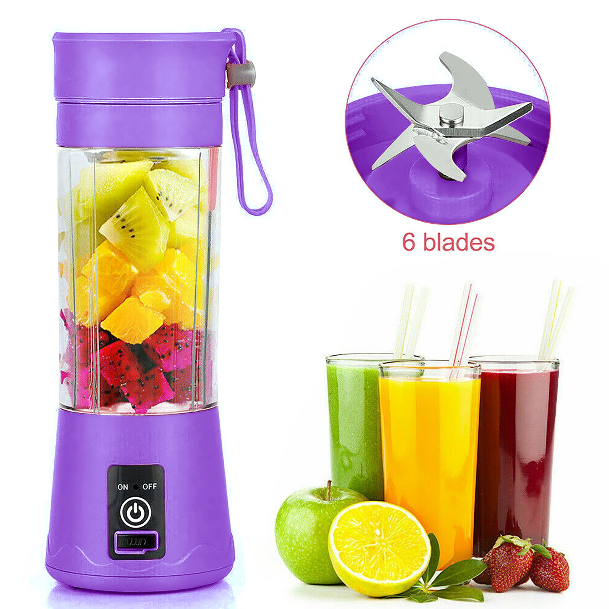 Dropship 1pc 380ML Portable Blender With 6 Blades Rechargeable USB ;  Personal Size Blender For Shakes And Smoothies; Traveling Fruit Veggie  Juicer Cup to Sell Online at a Lower Price