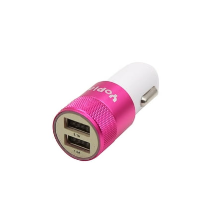 Rose Cigarette - Aluminum Alloy DC 12V 24V Car Dual USB Port Charger Cigarette Lighter Socket Rose Red