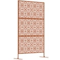 thumbnail image 1 of Outsunny Metal Outdoor Privacy Screen, Decorative Outdoor Divider, Brown, 1 of 10