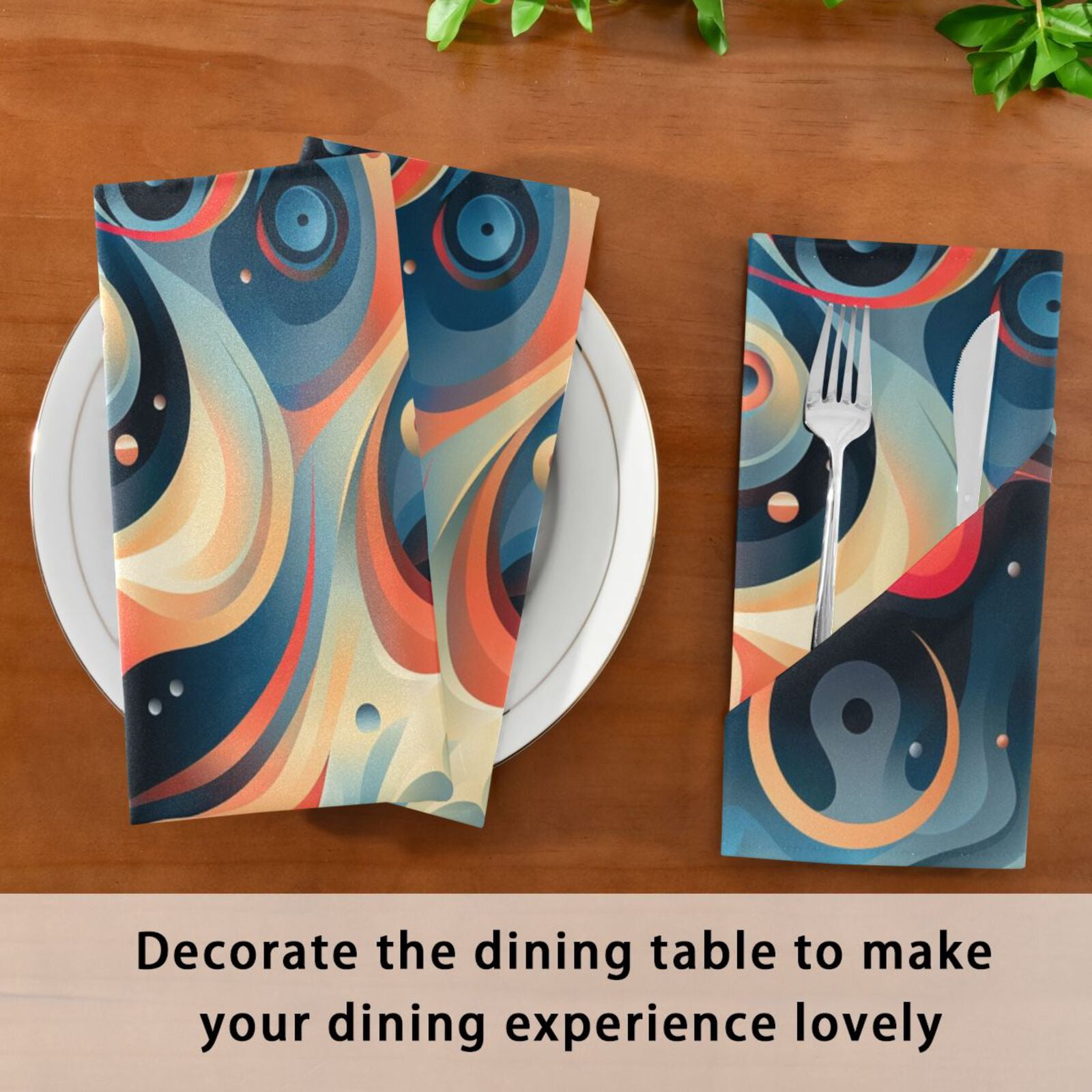 JSTEL Coil Bubble Cloth Napkins Set of 6, 20x20 Inch Washable and Reusable Napkin for Decoupage Dinner Party Everyday Use