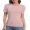 Pink, variant on Women's Ribbed Fitted Crew Neck T-Shirt - Summer Short Sleeve Tee