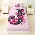 thumbnail image 3 of Erosebridal Letter J Twin Sheet Sets for Girl, Pink Groovy Floral Bedding, 3pcs, 3 of 5