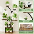 thumbnail image 5 of BECOKOME 7 Tiered Metal Plant Stands for Indoors Outdoor with 2 LED Grow Light & 1 Hook, 47" Corner Display Tree-Shaped Indoor Plant Shelf Rack for Living Room, Black, 5 of 5