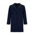 thumbnail image 4 of BSDJILFG Mens Overcoats Long Sleeve Wrinkle Free Pea Coats Woolen Trench Coats ,S-2XL, 4 of 6