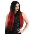 thumbnail image 5 of Perruque Ombrée Noire et Rouge pour Adulte, 5 of 5