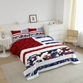 thumbnail image 2 of American Flag Bedding Stars and Stripes Bedding Comforter Sets, Military Camouflage Design Comforter Set King Students Army Veteran Down Comforter - Red Blue Black White, 2 of 6