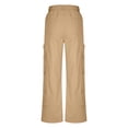 thumbnail image 4 of Levmjia Women's Cargo Pants High Waisted Utility Pants with Multiple Pockets Lace Up Side Casual Loose Fit Workwear Trousers, 4 of 8