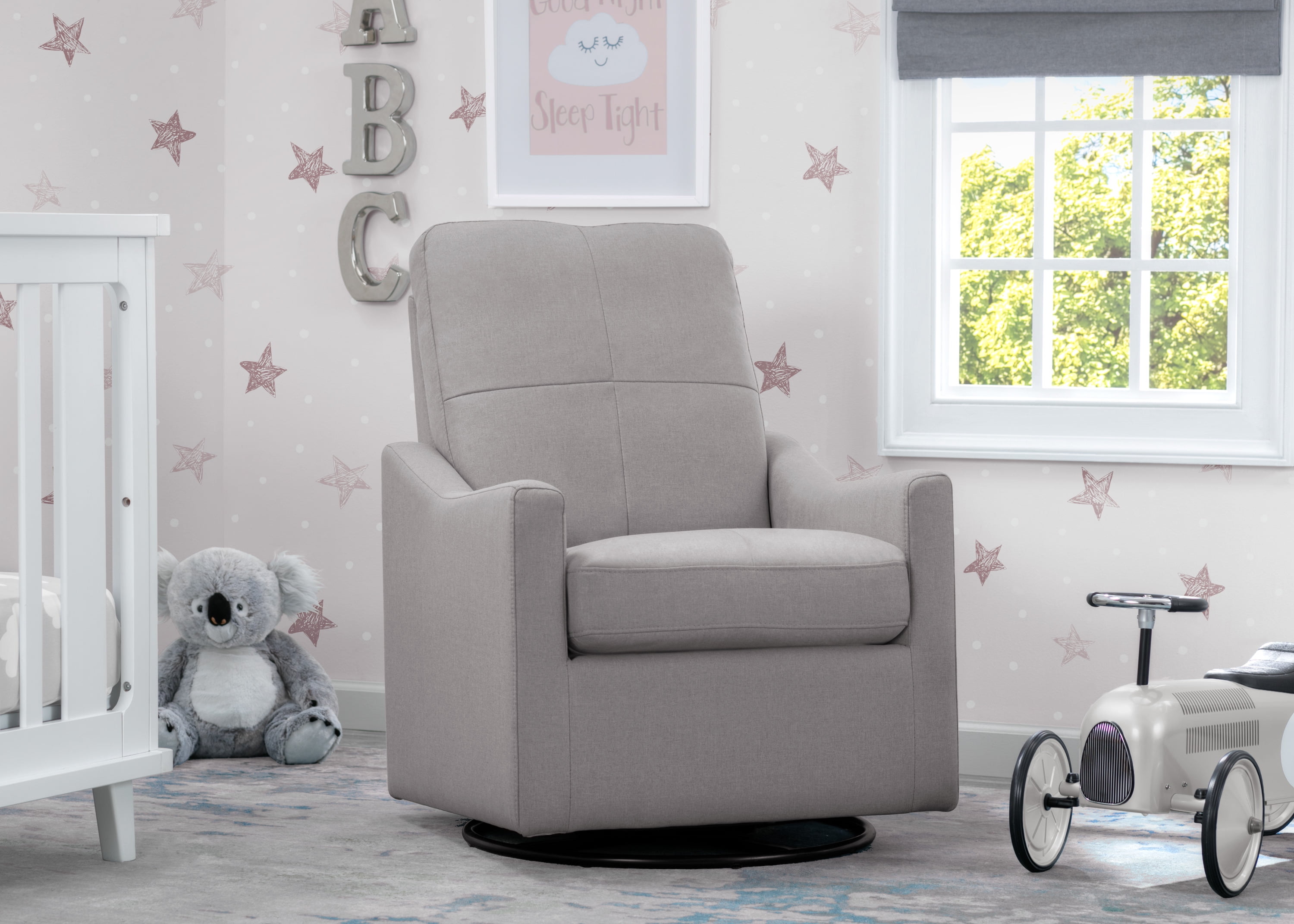 delta children kenwood nursery glider swivel rocker chair french grey   walmart