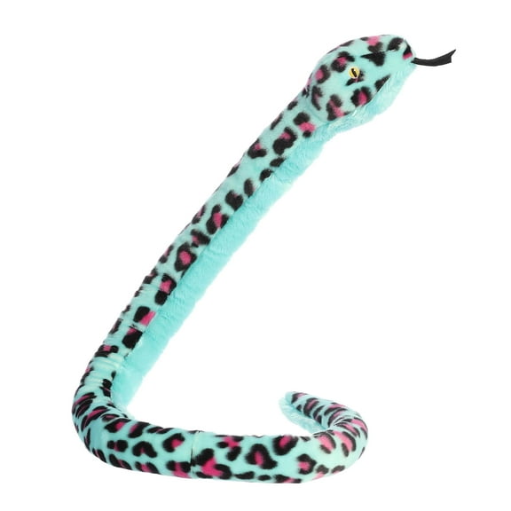 Aurora 03621 50 in. Playful Snake Colorful Leopard Snake Lifelike Versatile Fun Stuffed Animal Plush Toy, Blue