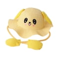 thumbnail image 3 of Abbraccia Rabbit Shades Straws Hat Wide Brim Sun Screens Hat for Street Festivals Women Yellow, 3 of 9