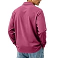 thumbnail image 6 of GrmtClth Polo Shirts for Men Long Sleeve Collared Button Placket With Chest Pocket Lightweight Leisure Outdoor Pullover Tops Hot Pink XL, 6 of 7