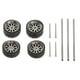thumbnail image 2 of 4 piezas 1:64 neumáticos de rueda de goma con piezas de repuesto de eje hueco de 25 mm para coches , juguetes para B5 Yotijar Llanta de rueda de goma, 2 of 7
