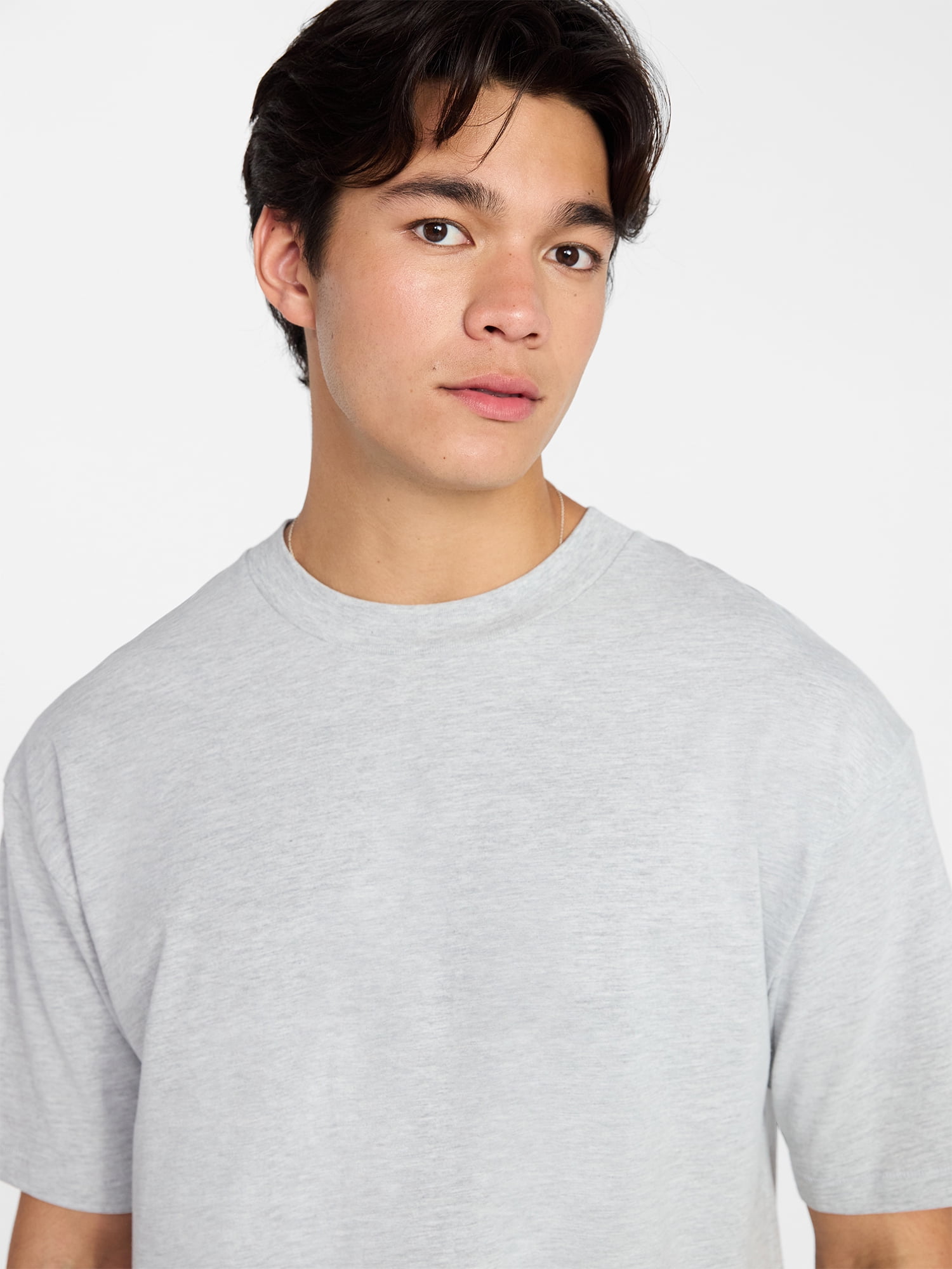 No Boundaries Cotton Oversized Cropped Tee with Short Sleeves, Men's and Big Men's XS-5XL