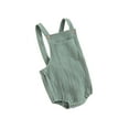 thumbnail image 2 of Gureui Baby Cotton Linen Suspender Overalls, Solid Color Sleeveless Square Neck Romper Outfit for Boys Girls, 2 of 10