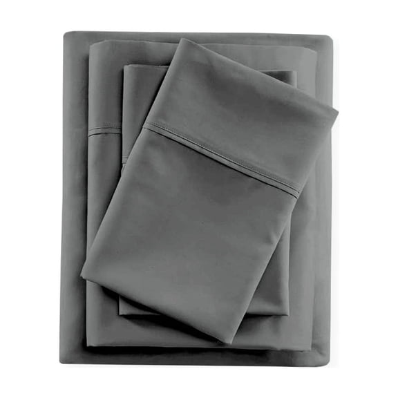 Dark Gray Twin XL Size Sheet Set Soft Brushed Bed Sheets Microfiber Hotel Luxury Set of 4 Pieces – Flat Sheet Fitted Sheet 2 Pillowcases 15 " Deep Pocket Fade Wrinkle Stain Resistant Bedding