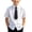 #0161-White, variant on Ceisia Boys Solid Gray Short Sleeve Button Down Shirt with Plain Neck Tie School Uniform Top Gray 5 Years Gift