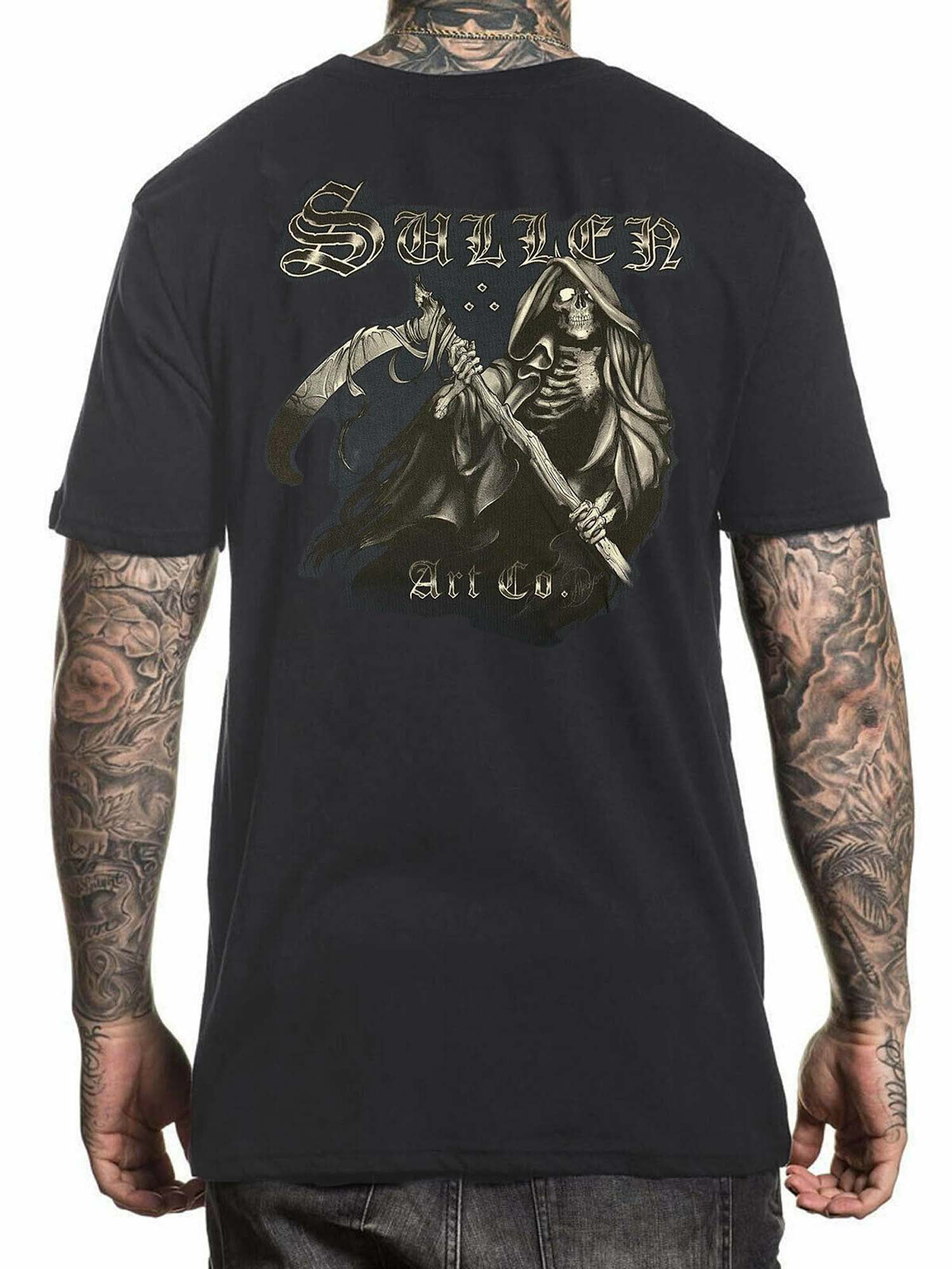 Sullen Men's Sailors Water Short Sleeve T Shirt Black Clothing Apparel Tattoo...