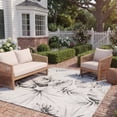 thumbnail image 3 of SAFAVIEH Courtyard Keelan Botanical Indoor/Outdoor Area Rug, Ivory/Black, 5'3" x 7'7", 3 of 10