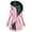 Pink, variant on Towmus Winter Coats for Women Plus Size Quilted Puffer Down Fleece Warm Thicken Hooded Parka Jacket Pocket Zip Padded Outerwear