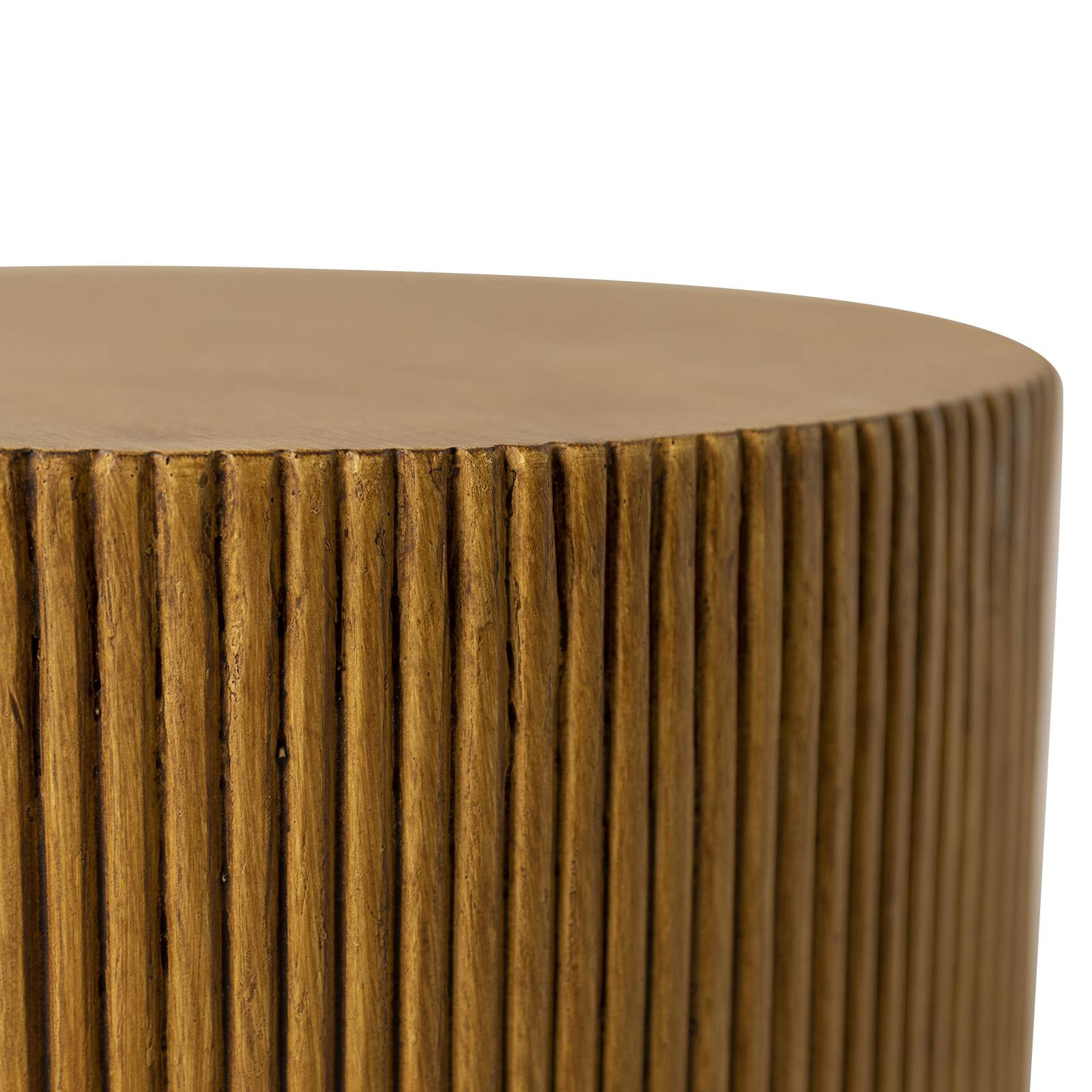 LeisureMod Modern Side Table Round Fiberstone Top Accent End Table for Home, Outdoor Patio, Living Room Sofa, Weather-Resistant, Eden Series in Brown