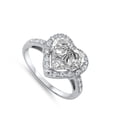 thumbnail image 4 of CHOOSE YOUR COLOR Clear CZ Heart Shine Promise Ring .925 Sterling Silver Band White Female Size 9, 4 of 4
