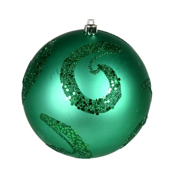 Vickerman 4" Seafoam Green Matte Sequin Swirl Ornament, 6 per Bag