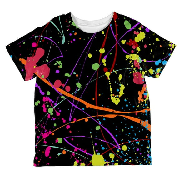 Splatter Paint Black All Over Toddler T Shirt Multi 4T